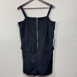 Vtg Y2K 90s Justify Romper Lg Cargo‎ Utility Gothic Emo Street Grunge Deadstock